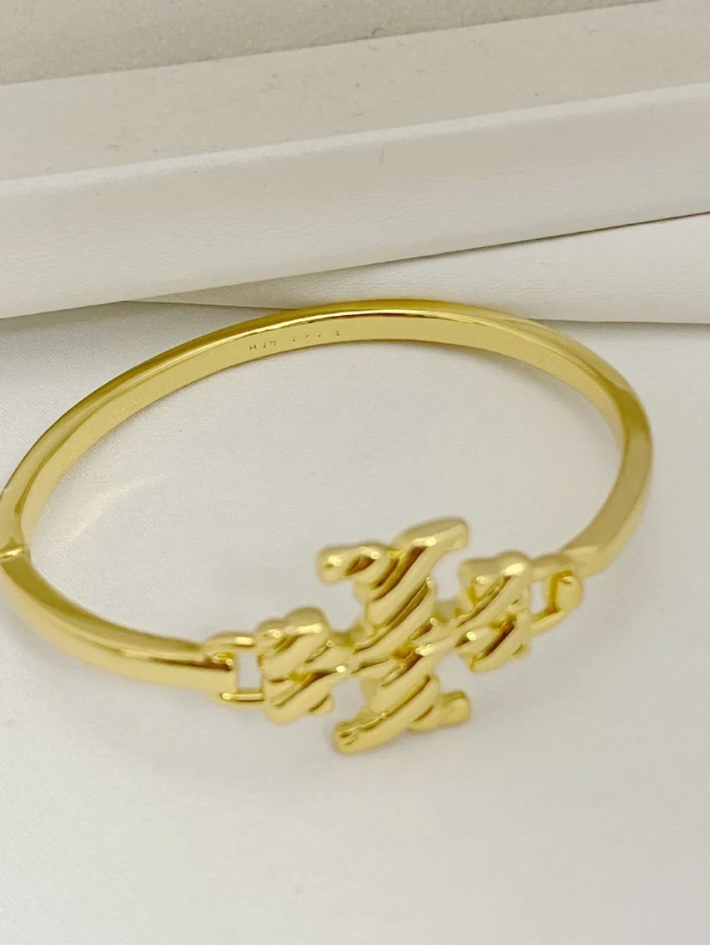 Tory Burch Gold-tone Logo Cuff Bracelet